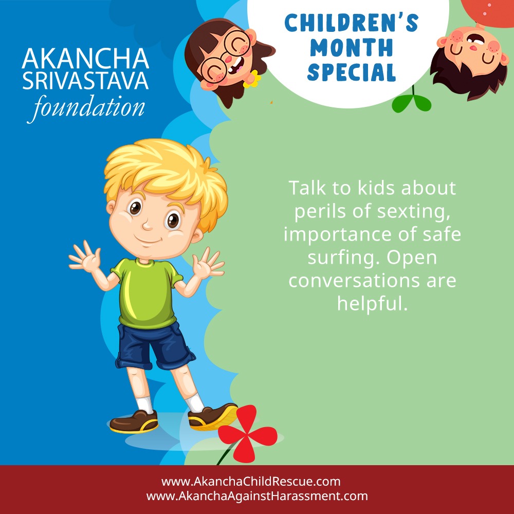 Please talk to kids about perils of sexting, safe surfing. Open conversation is helpful 👨‍👩‍👧‍👧
#ChildrensMonth #AAH #MondayMotivation