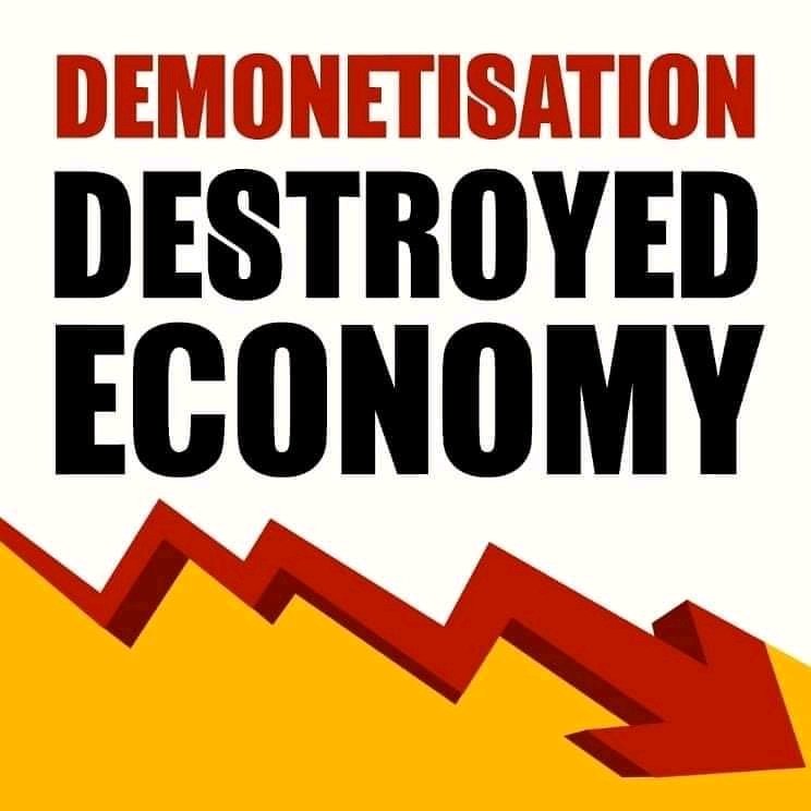 MohanJoshiINC's tweet photo. There has been no decision taken by any govt in India's history that has caused such a devastating impact to our economy as #Demonetisation 

5 years after that fateful night the effects of this disastrous policy are still felt amongst various sectors.

#NotebandiSeMandiTak https://t.co/hJgiRAJz0c