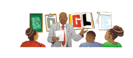 uonbi's tweet photo. Good morning,
Guess whose Google Doodle is running today on @Google?
Our very own, the Late Professor Okoth Okombo and today would have been his 71st Birthday 
#GoogleDoodle
https://t.co/Bz6Diq8hu8 
#UoNstars https://t.co/PWlVoFh0Qk