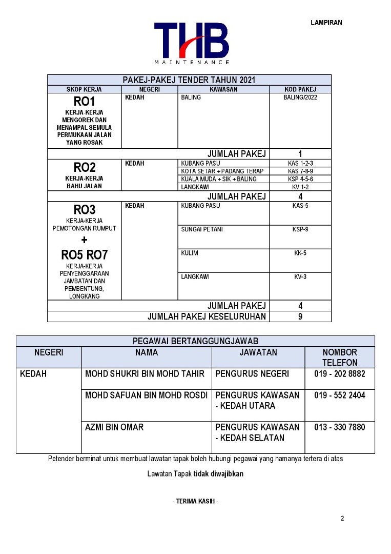 THBM_HQ's tweet photo. Notis Tender #THBMHQ 2022

jemputan buat kontraktor layak

#THBMKedah https://t.co/LmC1HBwDFt
