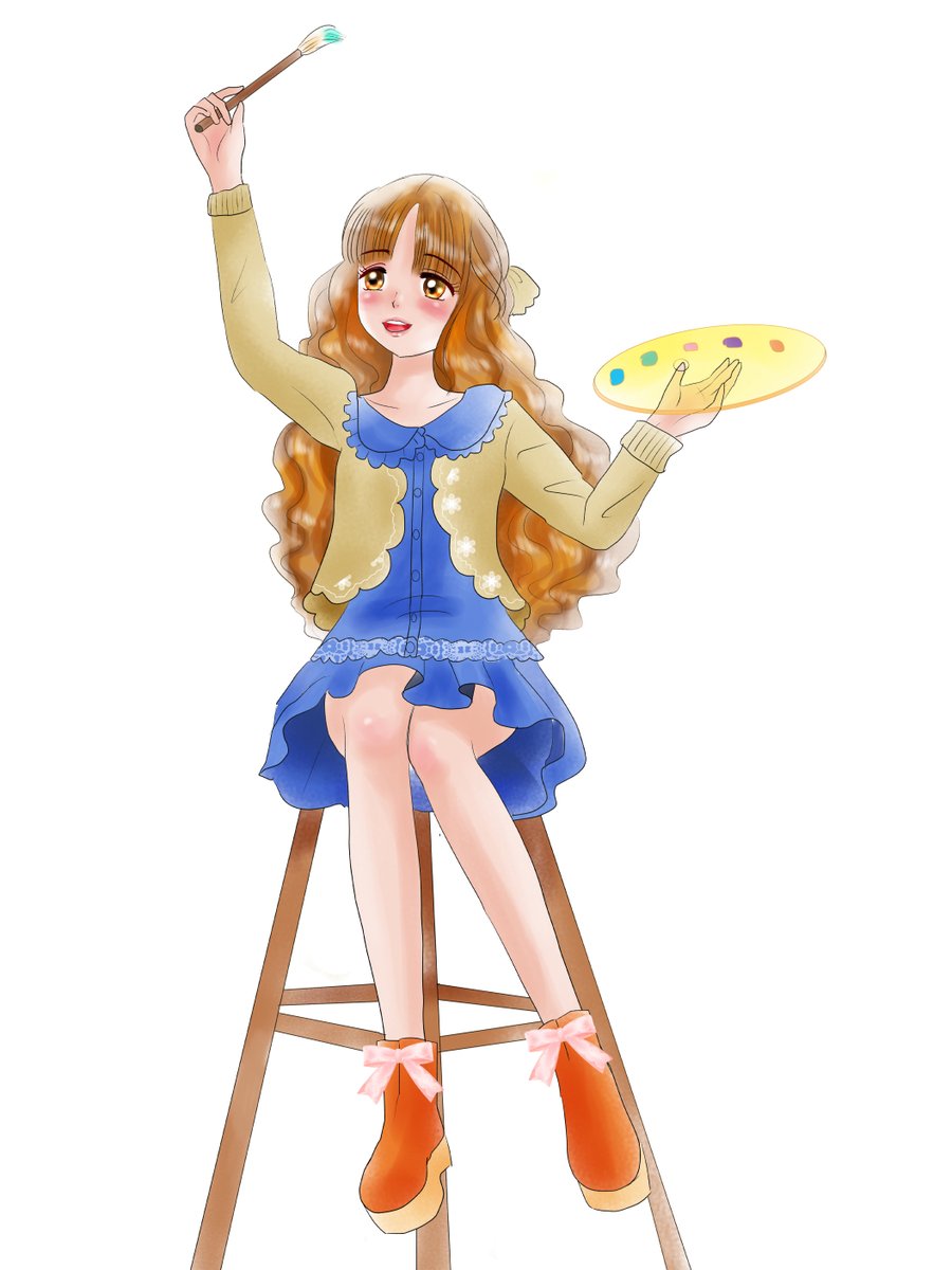 昨日描いた絵です(*'ω`*)
恋の魔法とおまじない682-6色塗途中、682-4完成、イラストACさん素材ちびモブ会社員、旧誕生花3月20日三椏(みつまた)背景切り取り 