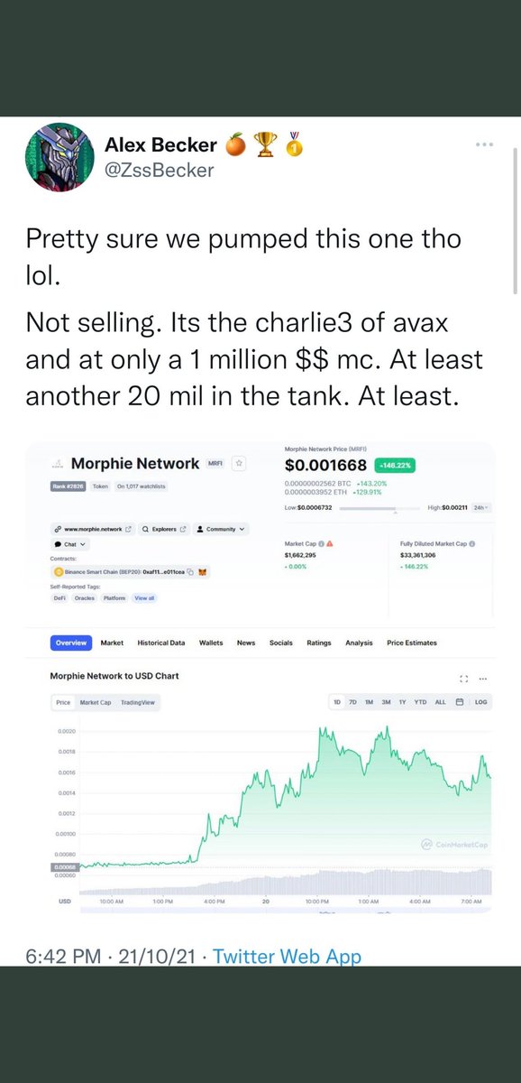 MaticSesko's tweet photo. @Astrones2 #MRFI Is a gem just 2M marcet cap. On Avax oracel🔥 https://t.co/3GthwqKgP1