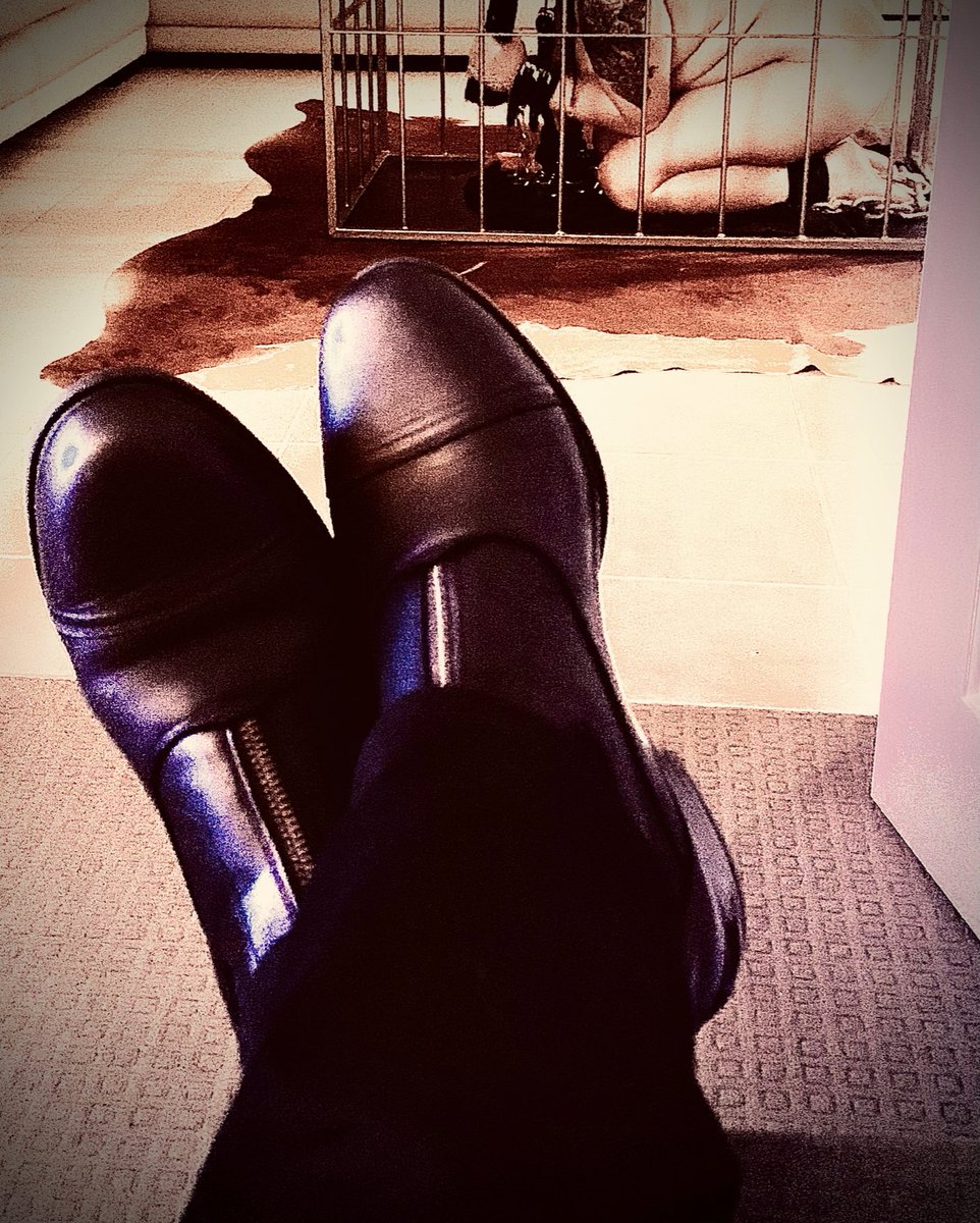 CorporateSklave's tweet photo. A room with a view…….. #PerthBDSM #LeatherBoots #SlaveCage https://t.co/iylKeYs2yt