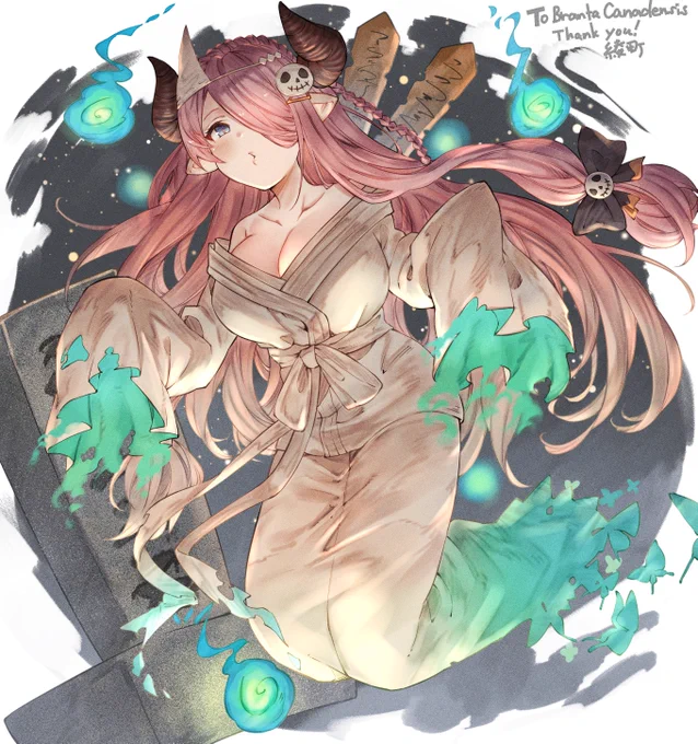 #Skeb #グラブル
ハロウィンの時に描いた幽霊コスのナルメアお姉ちゃんです。
リクエストありがとうございました! 