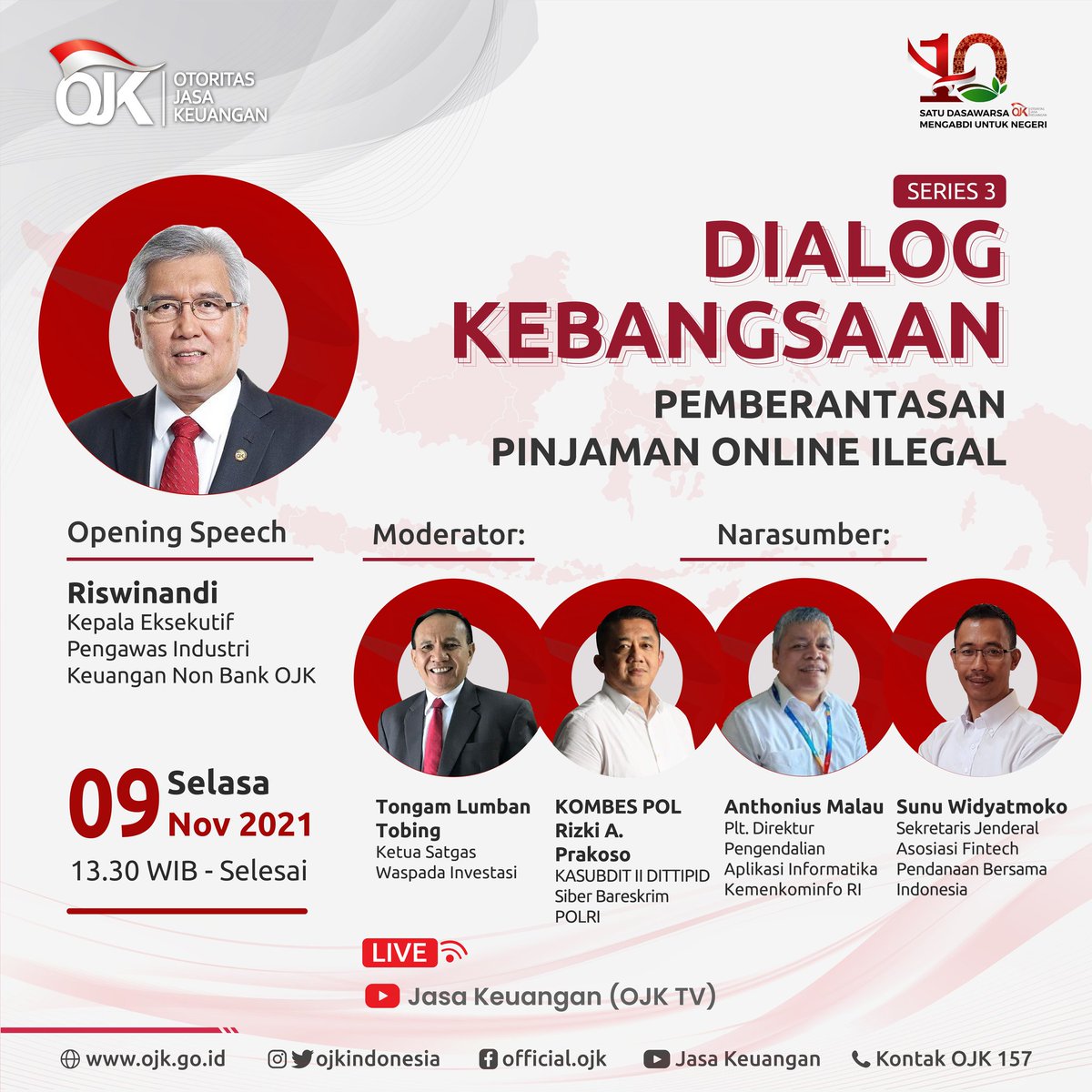 ojkindonesia's tweet photo. Ikuti Dialog Kebangsaan Series 3 “Pemberantasan Pinjaman Online Ilegal”

Sobat OJK, maraknya pinjaman online (pinjol) ilegal telah menimpa banyak korban. https://t.co/4k1oyN97OE