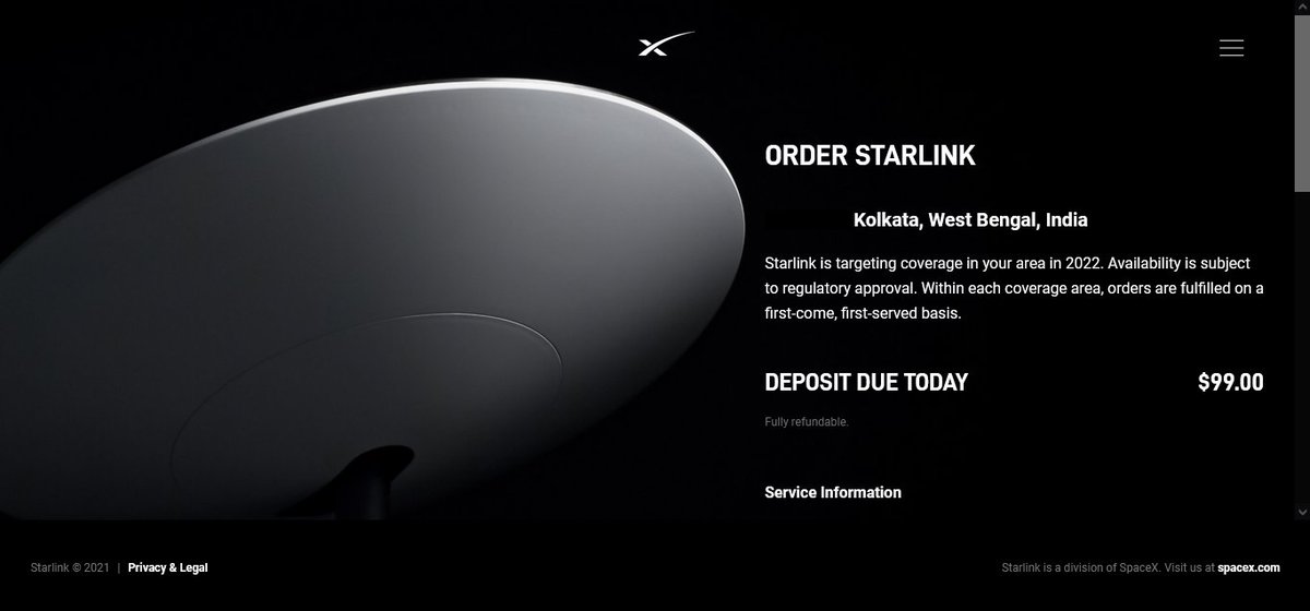 pinakghosh's tweet photo. #Starlink targets a 2022 date. But USD 99 seems an expensive deposit. https://t.co/6wop99Wzql