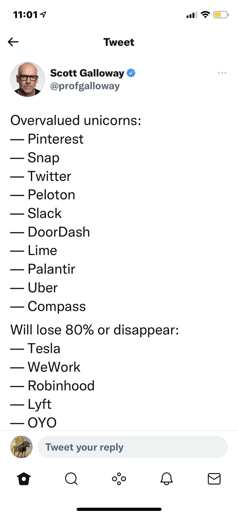 Scott Galloway on Twitter: "@elonmusk @RonWyden I look forward to your  response." / Twitter