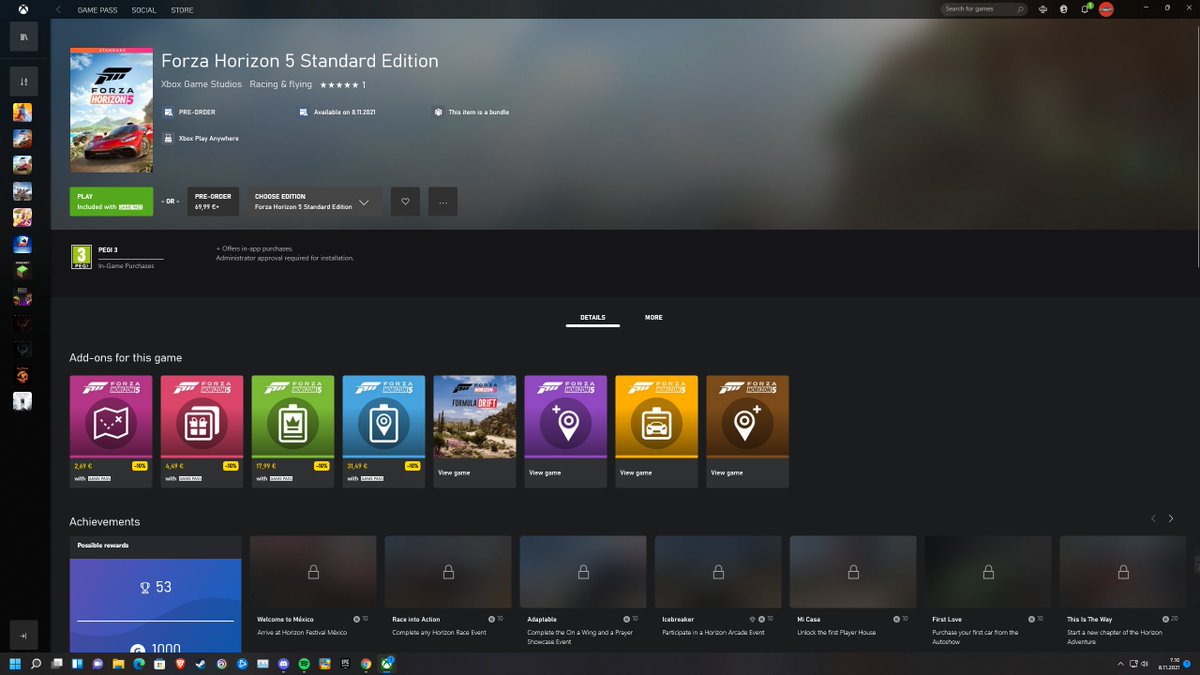 CSAce4's tweet image. why in the xbox app forza horizon 5 says: