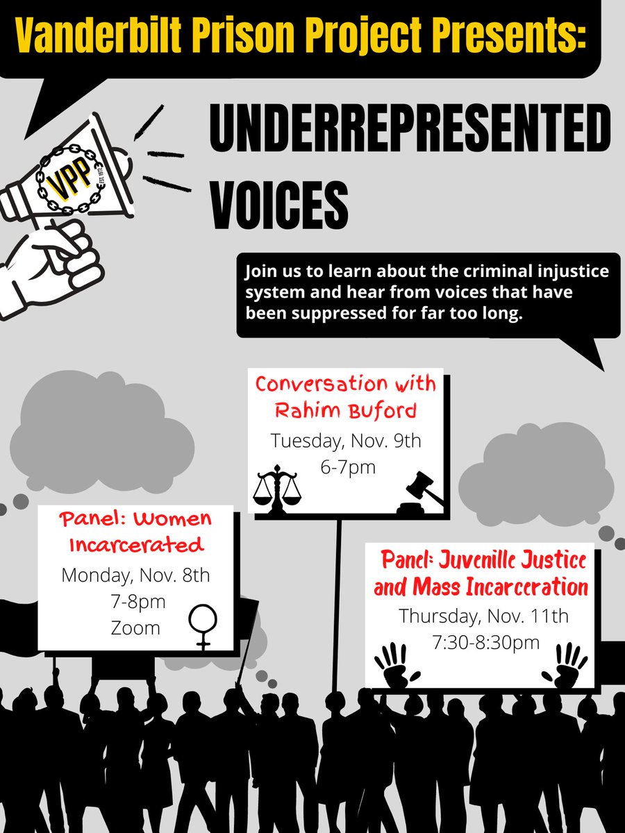 It’s time for our annual Awareness Week! This year we are excited to present our theme: Underrepresented Voices, highlighting those who are often not listened to. Join us at three events throughout the week to learn more about the criminal justice system.
