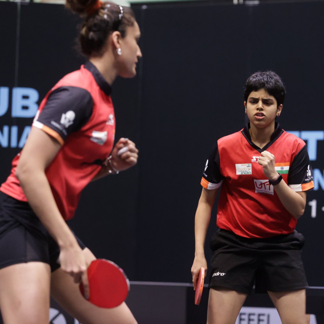 ddsportschannel's tweet photo. Manika Batra & Archana Kamath beat Diaz sisters of Puerto Rico to take the Women's Doubles crown #Congratulations
#WTT #WTTSlovenia #WTTLasko #TableTennis https://t.co/PZbbPOsgAX
