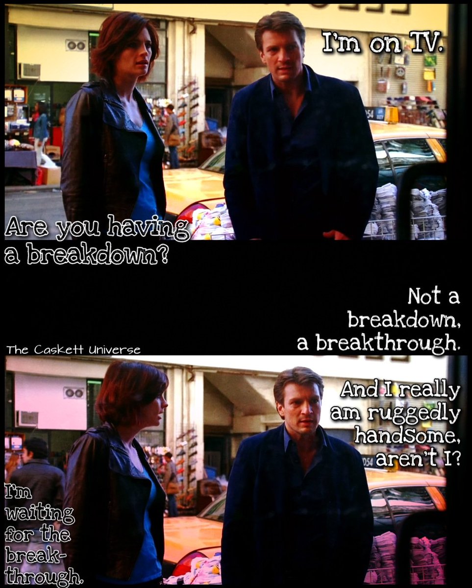 caskettuniverse's tweet photo. May your coffee be strong and your Monday be short. ☕ 

#castle #richardcastle #nathanfillion #katebeckett #stanakatic #writer #detective #tv #breakdown #breakthrough #ruggedlyhandsome #arenti #waiting #coffee #monday #strong #short #season1 #episode6 #voodoo https://t.co/1dJQOdxLZ7