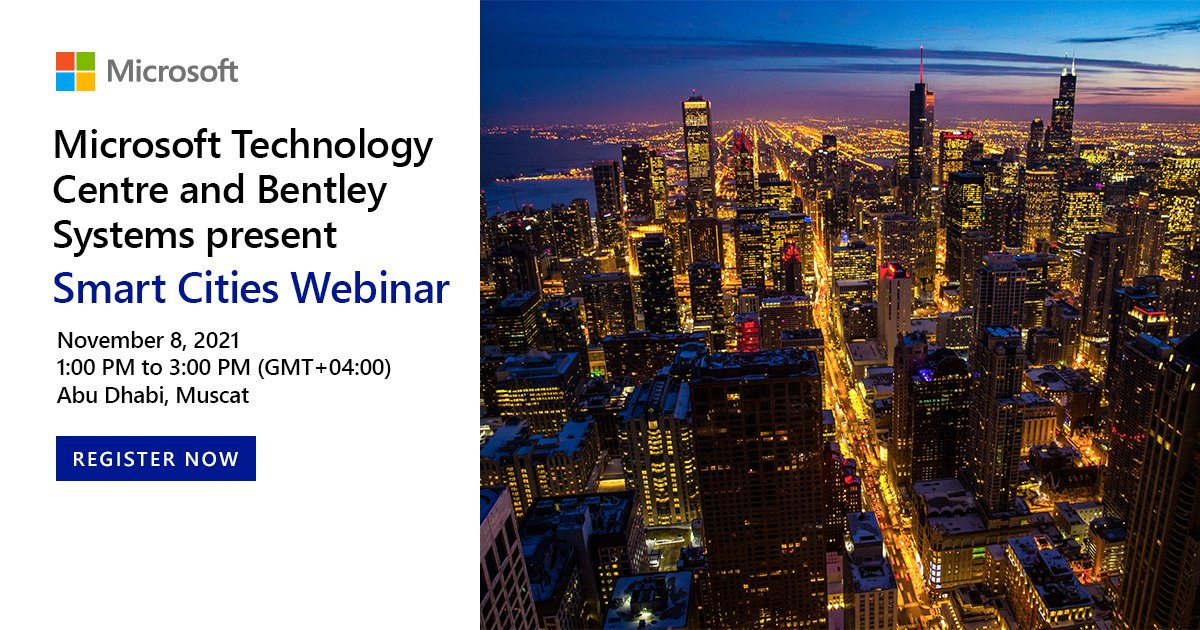 MicrosoftUAE's tweet photo. Looking for ways to improve your city’s operational efficiencies? Join our experts and discover the latest insights on Smart Cities. Enhance your city’s operational efficiencies with city-scale digital twins. Register now: https://t.co/OmUlxX9oif

#MicrosoftSmartCities https://t.co/JVVnKL0zR0