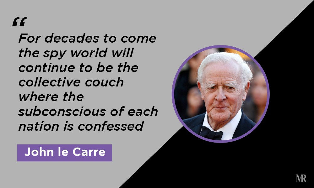 MirrorReview1's tweet photo. Spies work undercover to find hidden information and dark secrets that are not easily accessible.
#lecarre #johnlecarrè #quotesoftheday #quote #iotquotes https://t.co/pP35HehPvP