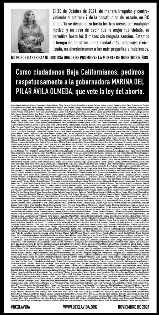Josage15's tweet photo. @MarinadelPilar #BCEsProvida #BCXLaVida #NoAlAborto #SiALaVida Baja California pide veto a la Ley del ABORTO! https://t.co/OvuXNzzJhX