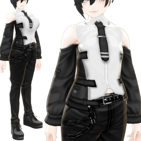 ysssoflynx's tweet photo. YSSSです!! こちらは新作のイケメン女orイケメン君です!! 縁あってフレンドのAKさん(@Ak_vrc)専用の個体として用意させてもらったのですが…自分で着ると合う気がしないクールさや色っぽさを無責任に詰め込めて最高でした…ｸﾞﾍﾍ!! 一応、洋服だけブースにあるんでそっちもﾁｪｹﾗ!!　#VRoid https://t.co/MqwzWkHxXQ