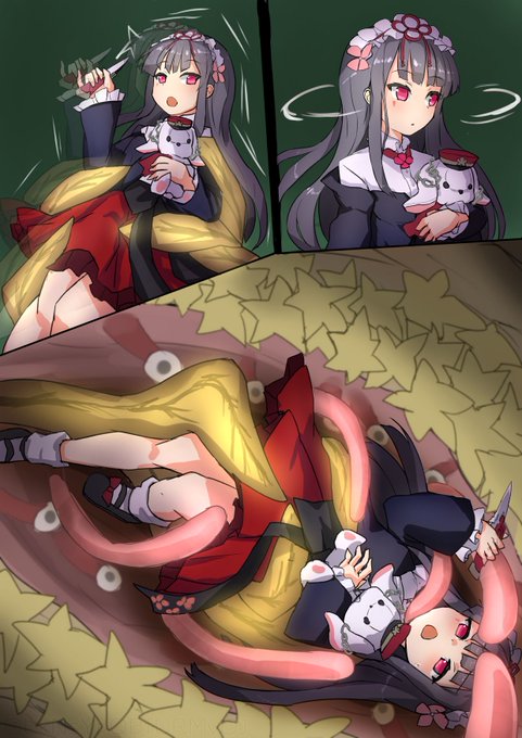 Skebでご依頼いただきました
天華百⚔️のすいしんしまさひでちゃんが
丸呑みする樹の敵に呑まれちゃう絵
ブーストもありがとうございます😌 