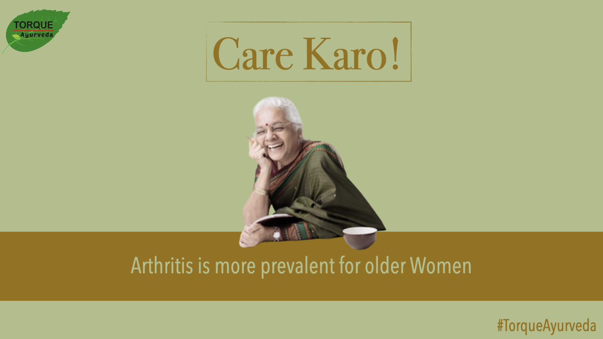TorqueAyurveda's tweet photo. Did you realise that elderly women are more likely to have #Arthritis? Express your care for older women by giving them #ReliefOn. Relief On is an Ayurvedic pain relief oil created from ten powerful herbs that works as an anti-arthritis cure #CareKaro. https://t.co/XAqbGGPmuF