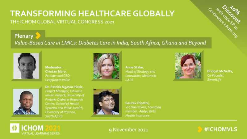 Our founder @chintanmaru will be hosting a plenary event at @ICHOM_ORG's Global Congress on Value-Based Care in LMICs: Diabetes Care in India, South Africa, Ghana and Beyond. Join us on November 9, 2021 at 13.55 GMT. Register at conference.ichom.org with discount code SP10.