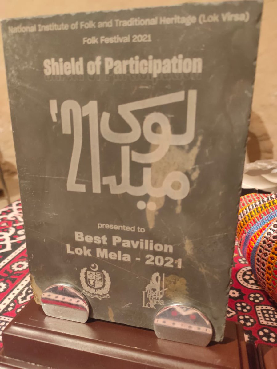 SindhCultureGoS's tweet photo. Culture department received Best Pavilion Award at Lok Mela 2021 Islamabad. https://t.co/bSLGUys9Sz