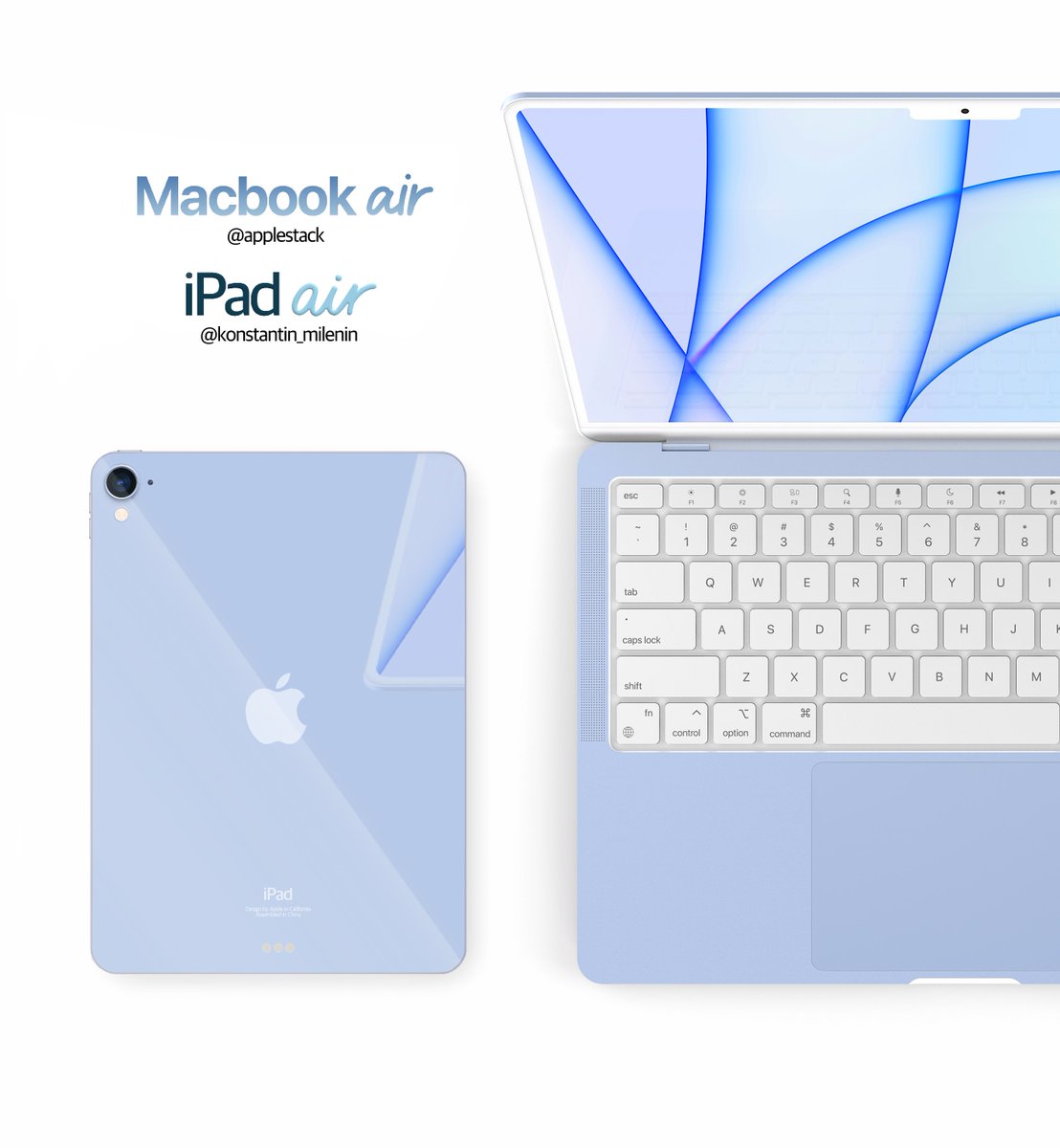 mi_konstantin's tweet photo.  Collaboration concept of MacBook Air 2022 and iPad Air 5 

Colour: Light Purple

Air Family, easy and fast! 

MacBook Air - @Shaileshhari03 
iPad Air 5 - @mi_konstantin
RT Please 🙏🏻 

@aaple_lab @Apple_Tomorrow @WilliamFaix @theapplestack @RendersbyModel @ld_vova @AppleyPro https://t.co/982r2bv5hK