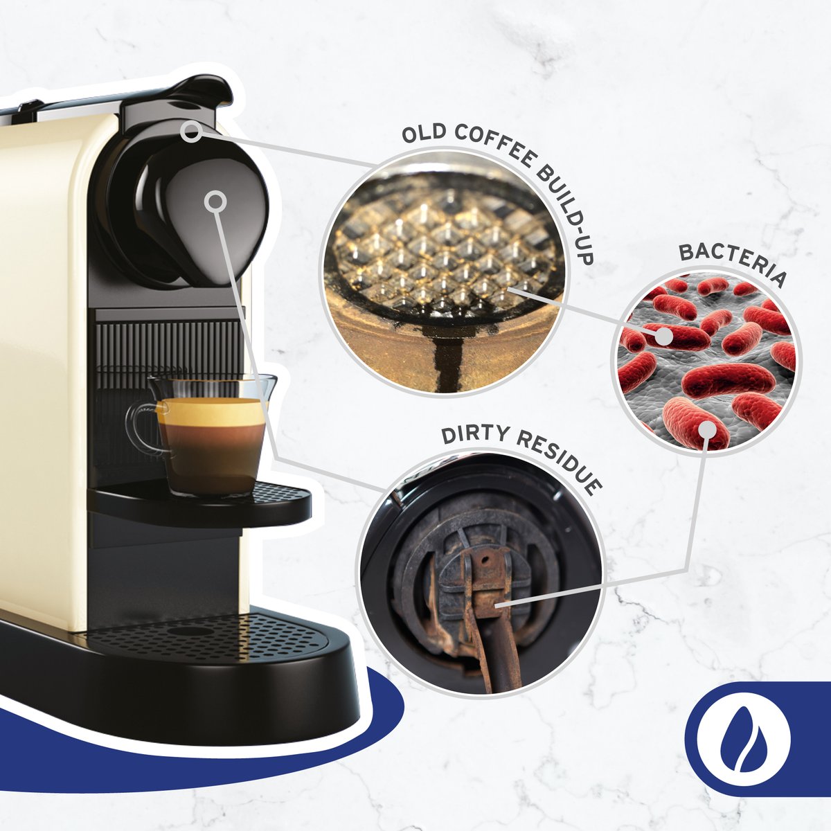 caffenu's tweet photo. Did you know that not only does bacteria affect the taste of your coffee but also your health! 

Read the blog below to find out how to keep your machine clean, your coffee fresh, and most importantly, your health in check:
https://t.co/qnVmy6JTn6

#Blog #CoffeeEducation https://t.co/B9pJPRwZV0