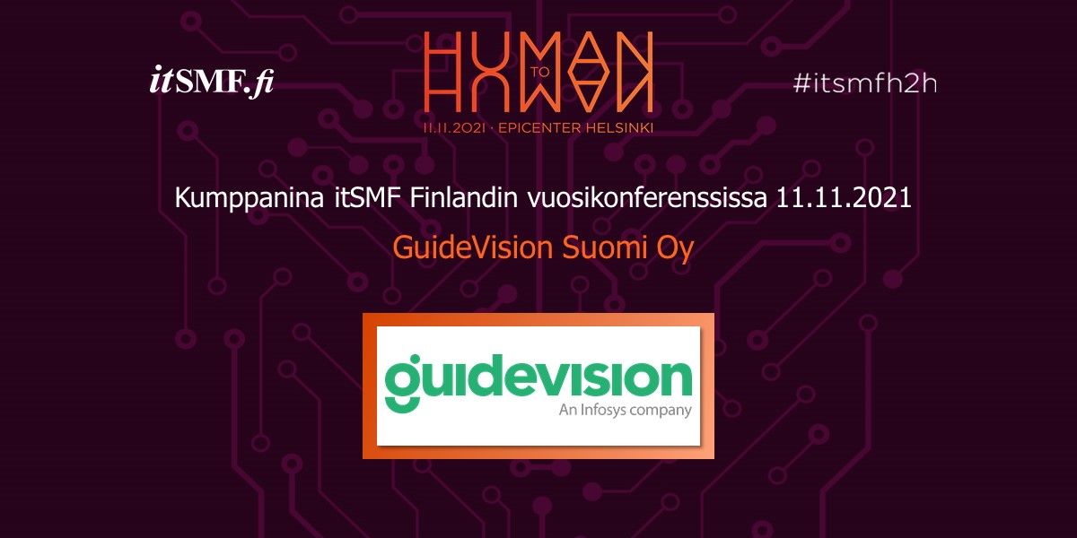 itSMFFinland's tweet photo. GuideVision on mukana itSMF Finlandin vuosikonferenssissa 11.11.2021, tule sinäkin! 👉 https://t.co/TSNmbe7smn
#itsmffinland #itsmfh2h #guidevision https://t.co/lVMjYET4XF