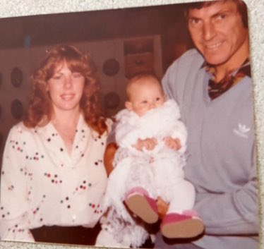 nevrtearusapart's tweet photo. My Aunty sent me this photo of my daughter and I with Russell Ebert in his sport store. 
Great memories of a great man.
1982 
@PAFC 
#russellebert https://t.co/nefFhlqdj8