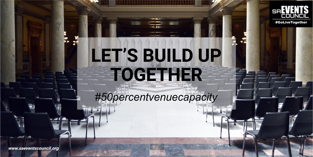 saeventscouncil's tweet photo. We have proved that we can host larger events safely and we are working towards #50percentvenuecapacity in larger venues.
Let's build up together to an attendance capacity that allows our industry to recover fully #builduptogether #weareopen #TakeResponsibility https://t.co/bhkVO04N0r