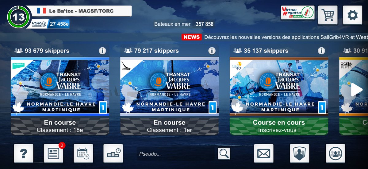 [Le Ba’toz se fait climatiser d’entrée ! ]

Après un départ canon à en faire disjoncter les serveurs de <a href="/VirtualRegatta/">Virtual Regatta</a>, le skipper Français a fracassé son ultim cette nuit…
Il se contentera d’imprimer cette photo en format A2 pour inaugurer la salle des trophées 🏆