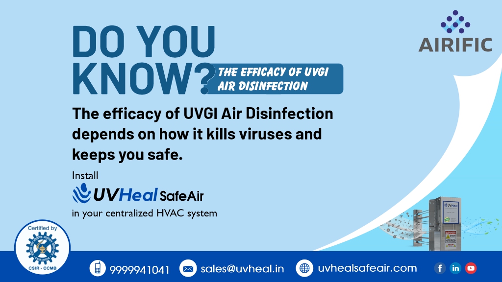 uvhealsafeair's tweet photo. Install an UVGI technology based disinfectant called #UVHeal #SafeAir in your centralized AC system to safeguard your premises from viruses and pathogens.     

#BreatheFree #CentralizedAc #UVGI #HVAC #Technology #Disinfectant https://t.co/fSB73ijrpI