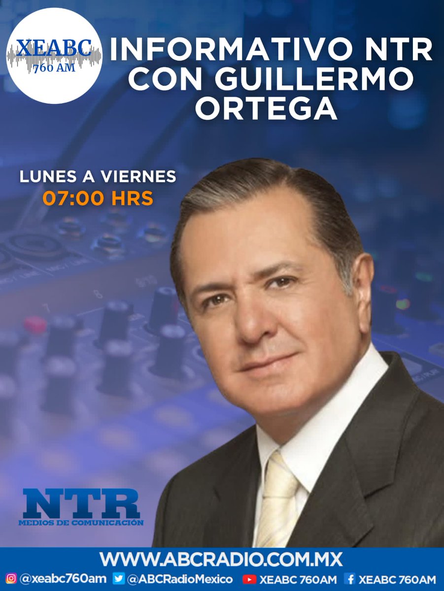 GpoRadioCanon's tweet photo. Enciende tu #Sintonía760 📻
#AlAire con @GOrtegaRuiz 🎙 en #InformativoNTR 📰 Atrévete a escuchar lo que nadie dice 🗣 #NoSeDuerma
Lunes a viernes de 7 a 9 horas
A través del 760 de AM o https://t.co/flRgRltz2S 💻
#XEABC te acompaña 😉 https://t.co/xiPMx1KQ7x