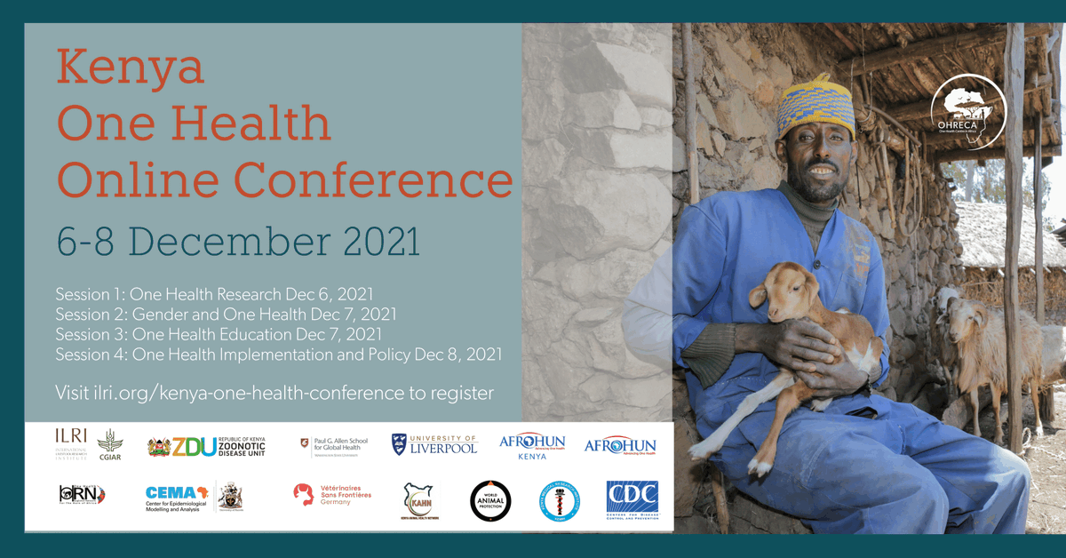 OHRECA_ILRI's tweet photo. Do not miss the December 6-8, #Kenya One Health Conference! The #conference will have four main sessions: #OneHealth Research, One Health Education, Gender in One Health &amp; One Health Implementation and Policy. 

Learn more and register NOW: https://t.co/evWqyg85J1
#KOHC2021 https://t.co/MZU46UbnAS