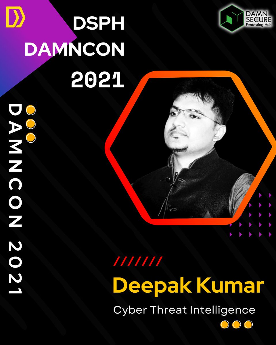 dsph_official's tweet photo. Hola #damnconians ,
Welcome the speakers of DAMNCON 2021.
Our speaker Mr. Deepak Kumar (@D3pak) is going to deliver a talk on the topic - Cyber of Things
#cybersecurity #bugbounty #bugbountytips #dsph #damncon2021 https://t.co/GV3C3A9CG7
