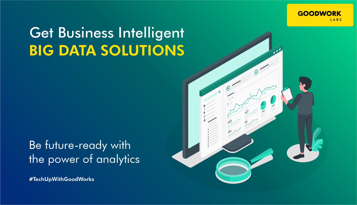 GoodWorkLabs's tweet image. Achieve your BIG dreams with the power of analytics! Leverage your data to carefully craft strategies and make informed decisions for higher growth. @goodworklabs in Big Data Solutions.
Checkout our service: goodworklabs.com 

 #dataanalystic #bigdatasolution #GoodWorkLabs