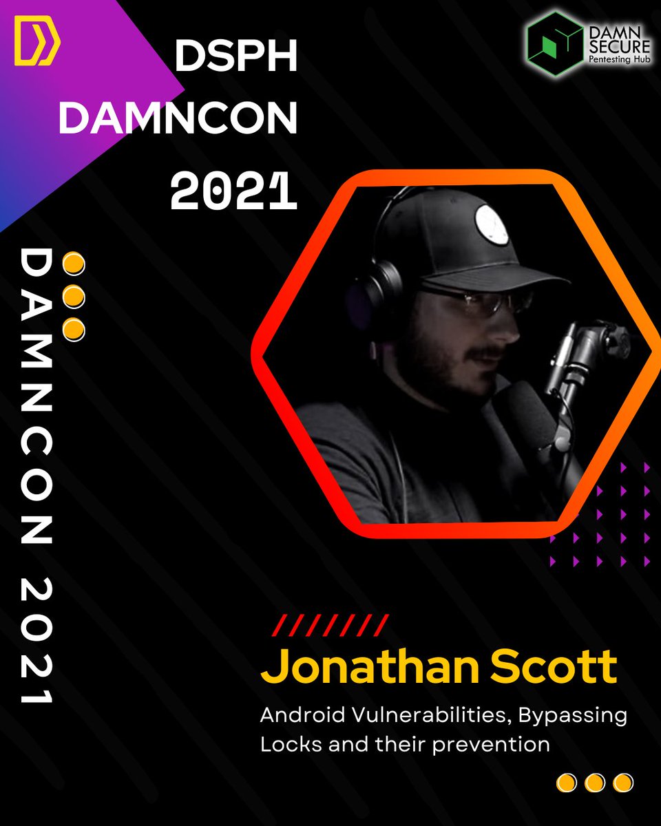 dsph_official's tweet photo. Hola #damnconians ,
Welcome the speakers of DAMNCON 2021.
Our speaker Mr. Jonathan Scott (@jonathandata1) will be delivering a talk on - #Android Vulnerabilities, Bypass Locks, exfiltrating data from MDM device and prevention
#cybersecurity #bugbounty #dsph #damncon2021 https://t.co/OhOJuxc0kD