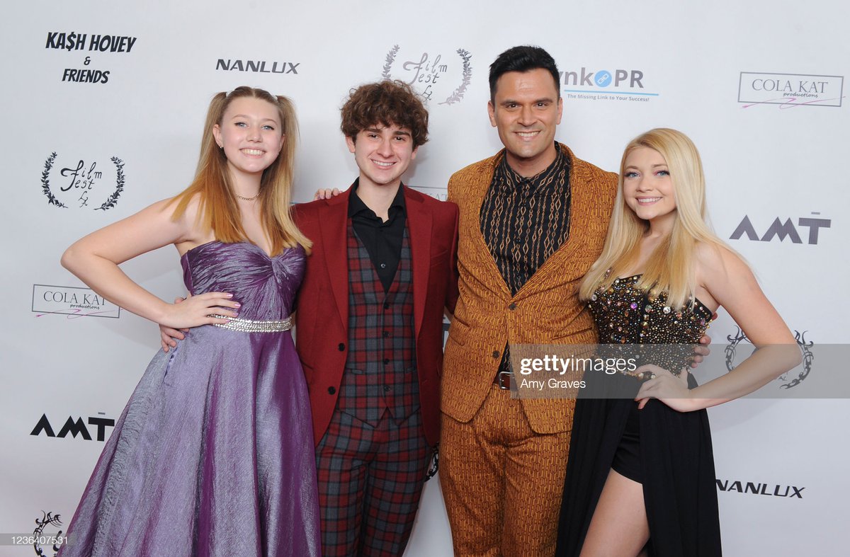 Brianna Bailey, Jax Malcolm, Samantha Bailey and Kash Hovey attend the Kash Hovey And Friends At Film Fest LA at L.A. LIVE on November 6, 2021 in Los Angeles, California. (Photo by Amy Graves/Getty Images for Kash Hovey) #KashHoveyAndFriends gettyimages.com/detail/news-ph…