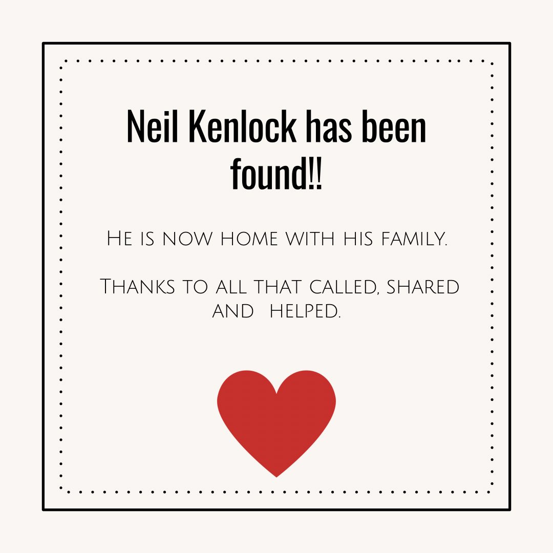 Great news! We are so pleased to share that Neil Kenlock has been found. He is now home with his family. Thanks to all that called, shared and helped. #neilkenlock #missingpersonfound