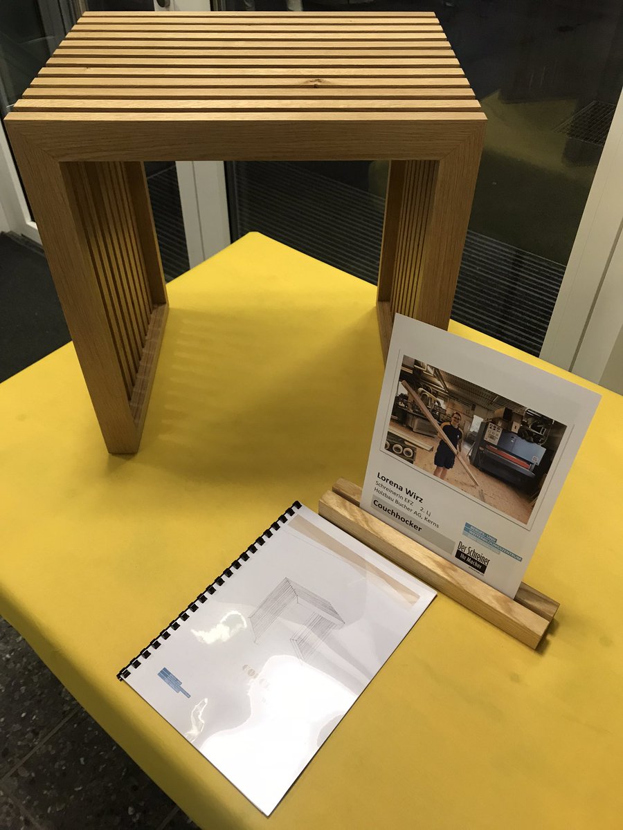 UBurch's tweet photo. Wettbewerb für Schreiner/in 2. Lj. und Schreinerpraktiker/in am BWZ #Obwalden. Aufgabe: Gestaltung + Produktion eines Hockers. Entstanden sind fantastische Produkte mit tollem Design und handwerklich perfekt ausgeführt. Gratulation an alle Lernenden - ihr seid alle Gewinner/innen https://t.co/GEgHPXlHy6
