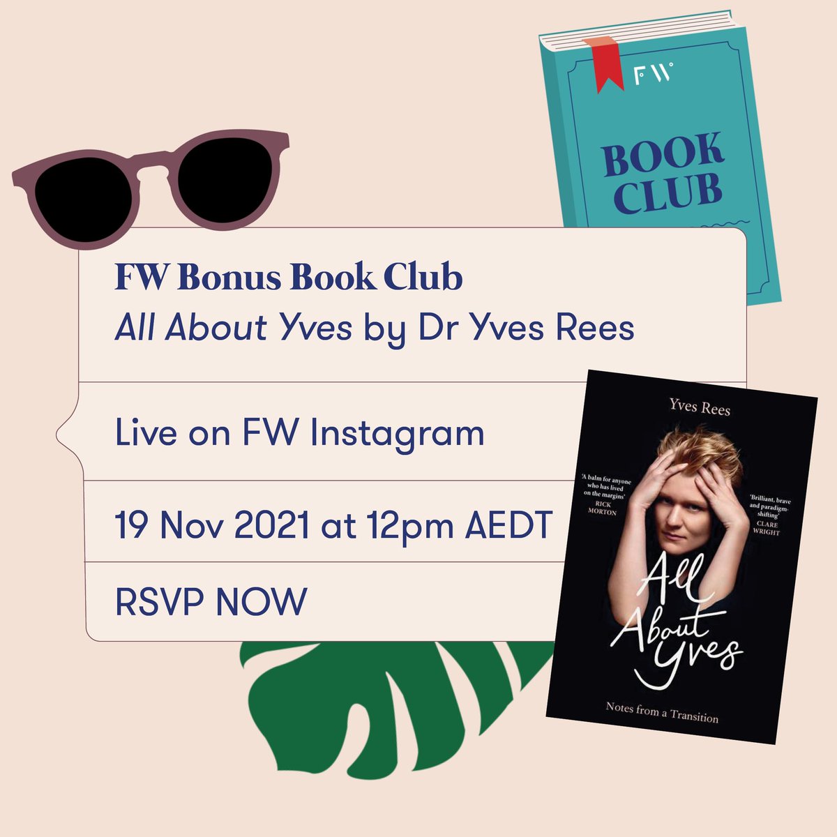 FutureWomen's tweet photo. There’s less than two weeks until our Bonus FW Book Club on Friday 19 November! 

Join @JamilaRizvi, @julia_lenton and the author themselves, Dr @YvesRees to discuss their stunning memoir, All About Yves. https://t.co/YSDphRPFL0