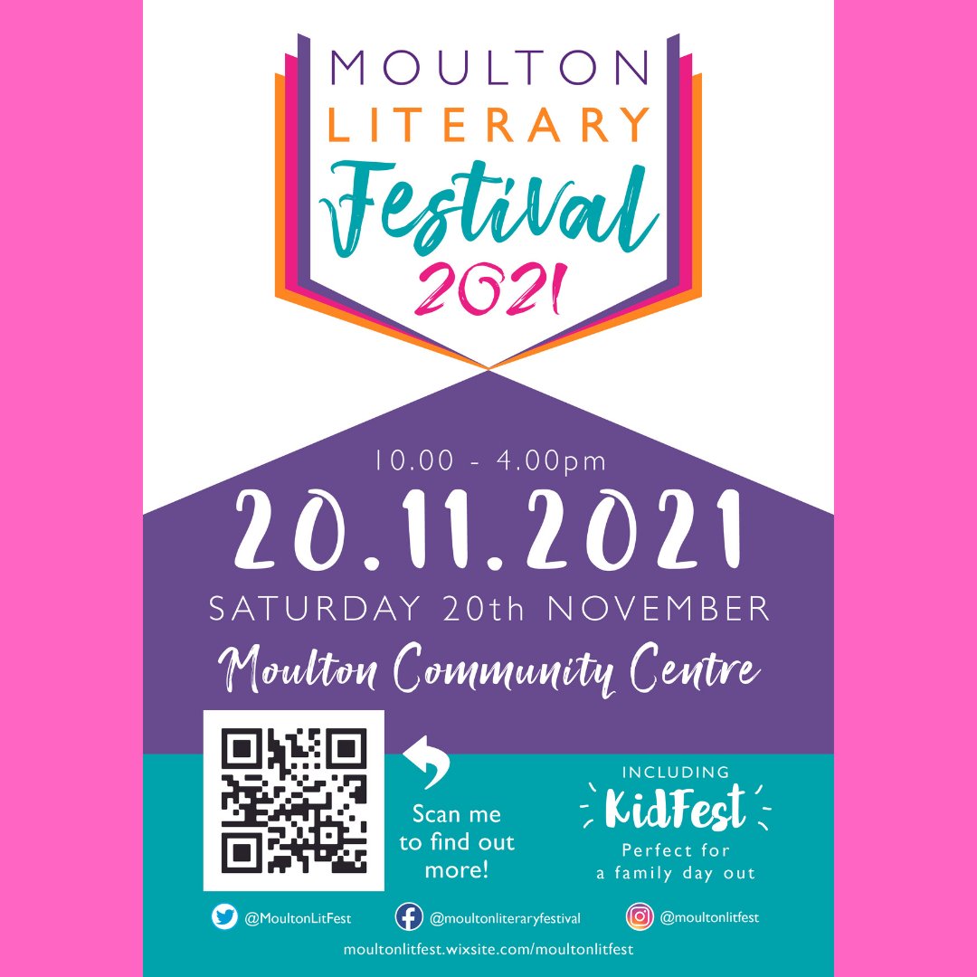 MoultonLitFest's tweet photo. Only 12 days to go! Have you got your tickets yet?
Tickets from Moulton Library - Health and Wellbeing Hub Moulton Community Centre, Mon to Fri 9-5. Or call 07484 907438 or email communityconnector@moultonparishcouncil.org.uk or buy on the day. https://t.co/QPhfZ6Ppmc