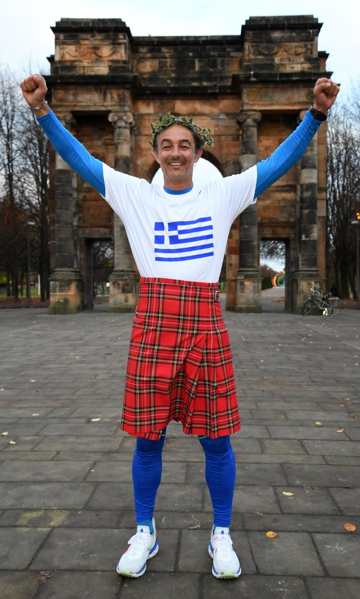 LordProvostGCC's tweet photo. Delighted to have welcomed @Agis_Emmanouil to Glasgow Green after running 2421km from Athens to Glasgow! Raising awareness of climate action along the way. An astonishing feat, worthy of the ancient Olympiads! #2421ClimateRun #COP26 @COP26 @WWFScotland @GreeceinUK https://t.co/N8PEyU7jVW