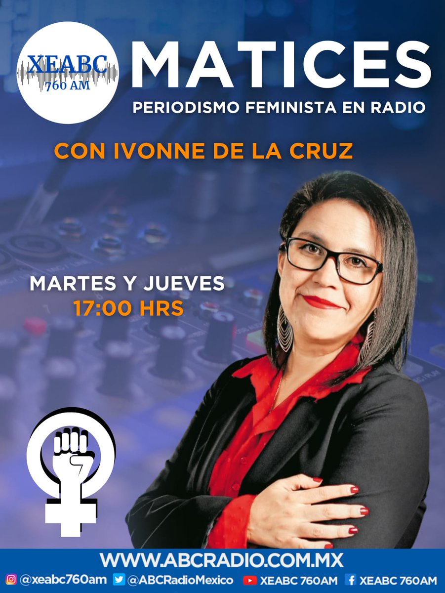 GpoRadioCanon's tweet photo. Enciende tu #Sintonía760 📻
@MATICESdemujer 💚 💜 con @Ivonne_delacruz 🎙️ el único programa en radio con enfoque de género 🙋🏻♀️
#AlAire martes y jueves a las 17 horas 🕔
Sintoniza el 760 AM 📻 o https://t.co/flRgRlbYbk 💻
#XEABC te acompaña 😉 https://t.co/ivWd4Zc11t
