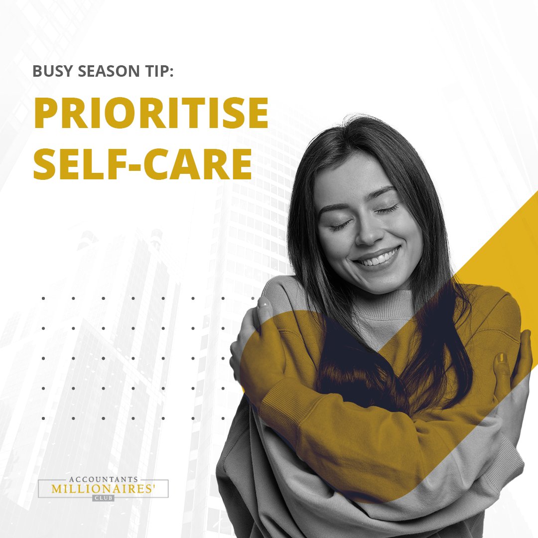 When you are working hard it becomes easy to start to skimp on your self-care. To perform at your best means you need to take care of yourself. 

Learn more here: accountantsmillionaire.club/time-managemen…

#accountant