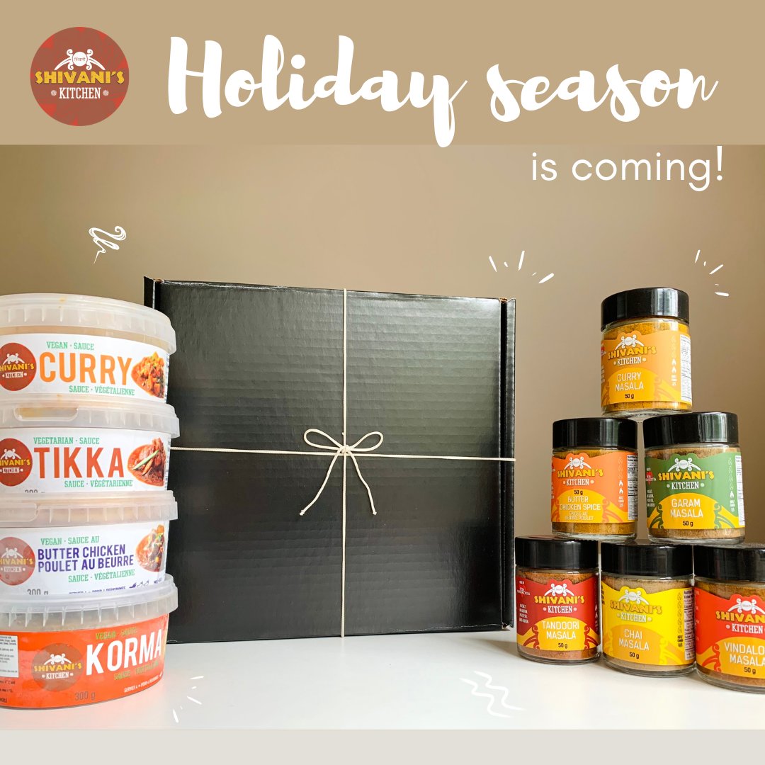 A little sneak peek of our new gift box for the Holiday Season 🎊🎁 We're too excited for this holiday season so we gotta share this! Sign up for our newsletter to be the first one to know when they become available ✨✨

Shop on our online store at shivaniskitchen.ca.