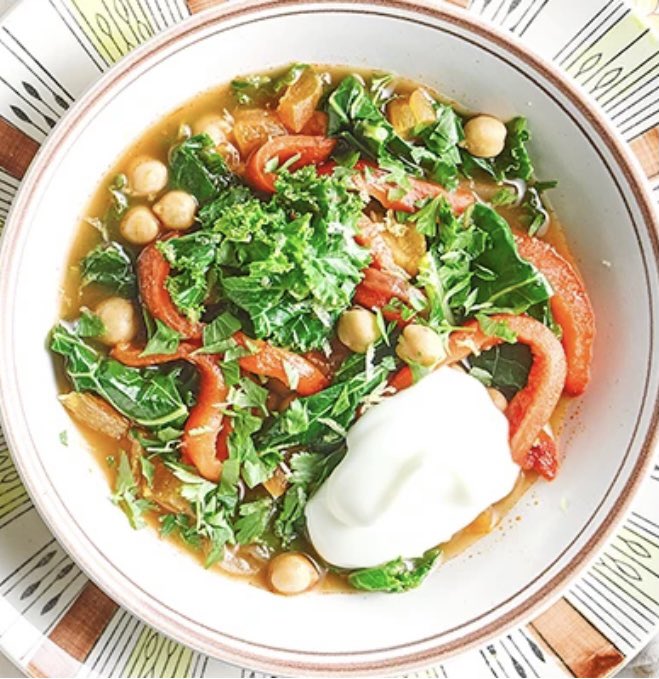 Nutrition4U5's tweet photo. Discover the rustic flavours of tagine in a soup. Packed with chickpeas, peppers and kale plus apricots for sweetness, this satisfying soup is super-healthy #Health #nutrition #fitness #fit #lifestyle #life #Food #Foodie #Vegan #instagood #MondayMotivation #Motivation #Like #gym https://t.co/aiOD3Fp3Dm