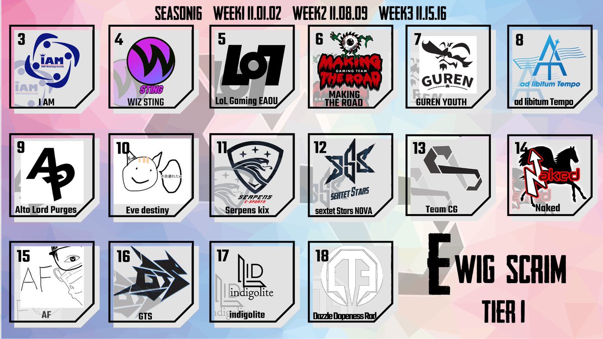 EwigScrim's tweet photo. EwigScrim Season16 Week2 Day1 まもなく21時よりスタートです！

今週はTier1のみの開催となります。
配信はサマンサさんに行っていただきます。

配信はこちらから
https://t.co/7o5tr0elSW

ぜひリアルタイムでご視聴ください🔥💪
よろしくお願い致します🙇‍♂️ https://t.co/euvW8WqYVY