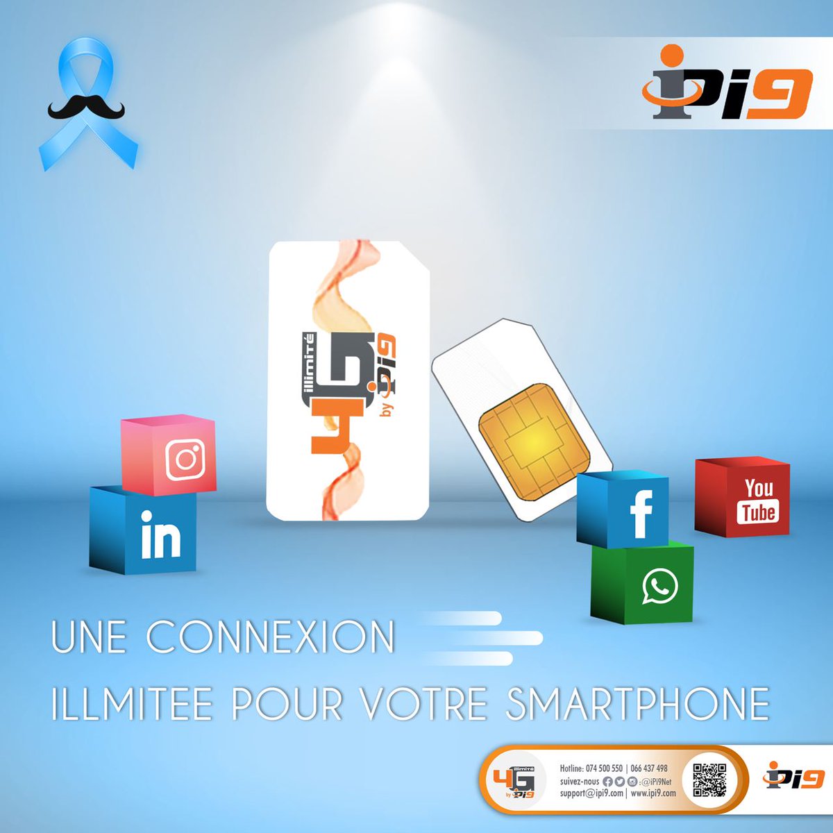 iPi9 vous propose la 4G illimité, Une connexion illimitée pour votre smartphone. 

Sim disponible au prix de 1000fcfa au Store de Louis. 
#iPi9TV #iPi9 #Web7 #Nos_Pass_Illimité_4G_LTE
#SurfEnBig #LiveTV #Streaming #ApplicationMobile #Gabon 
#LaChaineDeToutesVosEmotions