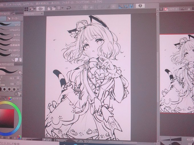 桃子ちゃんラフです〜✏️🐾 