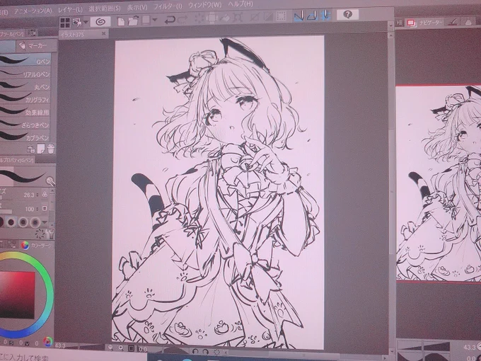 桃子ちゃんラフです〜✏️🐾 