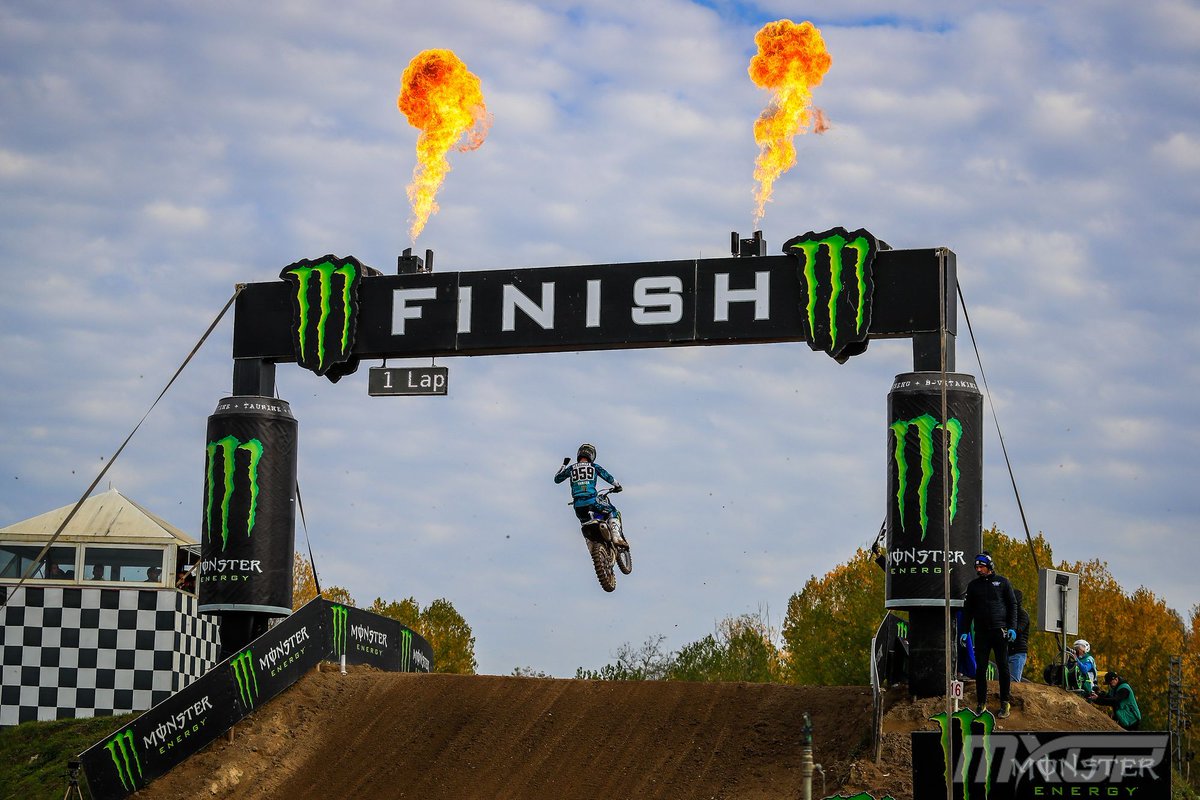 mxgp's tweet photo. 4 races, 4 race winners! 🔥One round to go... Who will it be on Wednesday that will light the @MonsterEnergy finish jump flames?!

#MXGP #Motocross https://t.co/QVpy3x428r